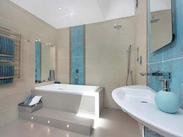 Meubles de bain encastrés en carrelage de salle de bain moderne