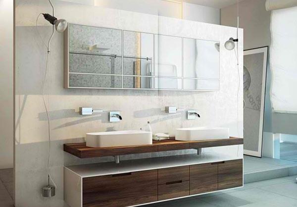 salle de bain moderne baignoire autoportante cloison de séparation moma design