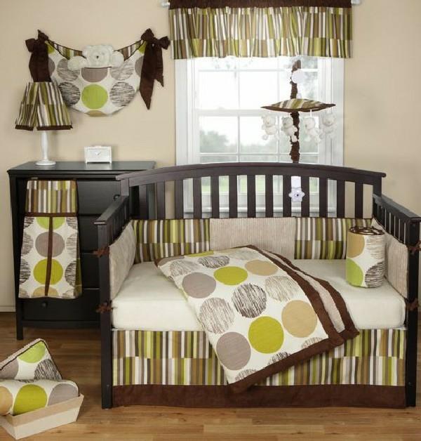 Tendances de literie pour bébé moderne et cool couvertures pour garçons marron vert