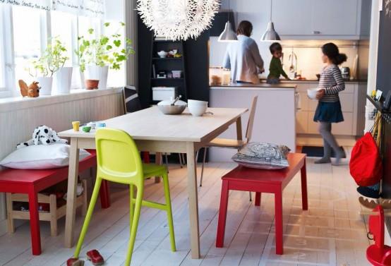 idées de design de salle à manger moderne ikea couleurs vives en plastique