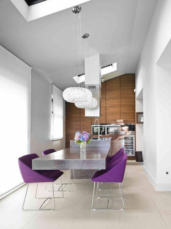 nowoczesne krzesła do jadalni stoły do ​​jadalni kuchnia jadalnia kobieca fioletowa