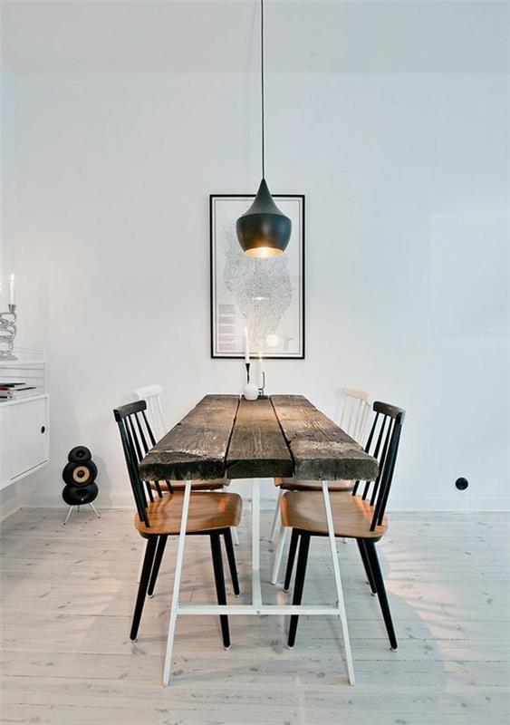nowoczesne stoły do ​​jadalni krzesła geometryczne w minimalistycznym stylu
