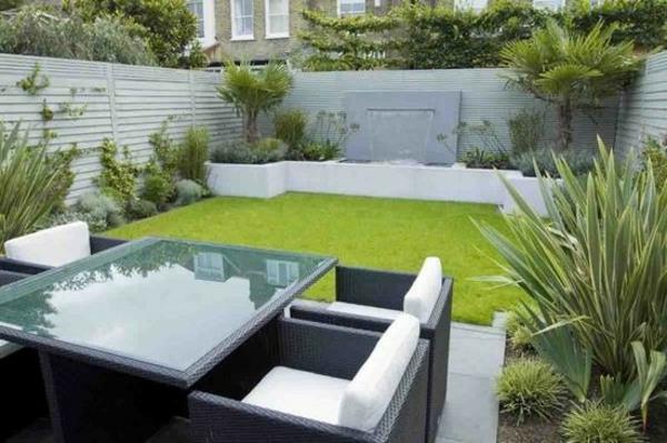 nowoczesne przykłady projektowania ogrodów mały trawnik ogrodowy