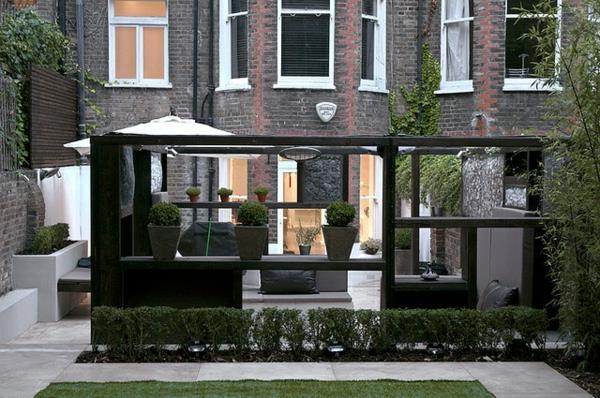 nowoczesny projekt ogrodu pergola czarny dekoracyjny