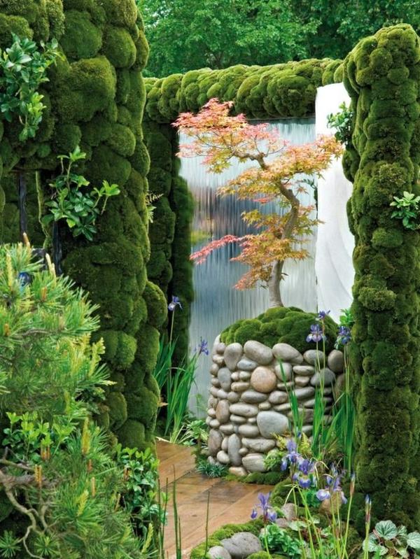 nowoczesny projekt ogrodu zen ogród z wodą kamyki