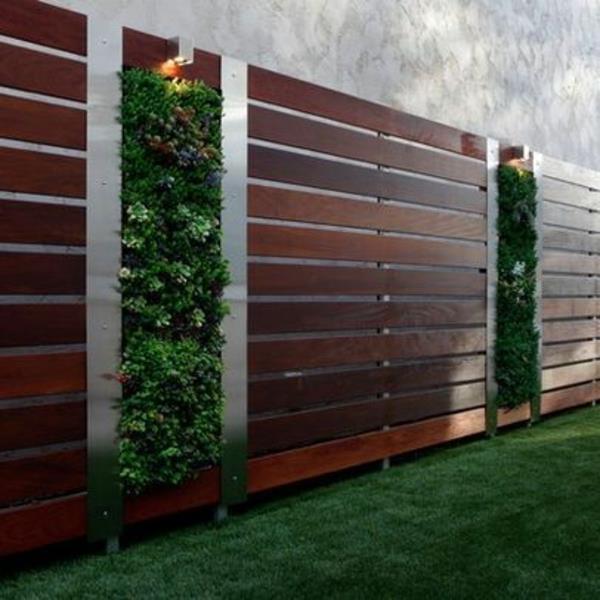idées de clôture de jardin moderne plantées