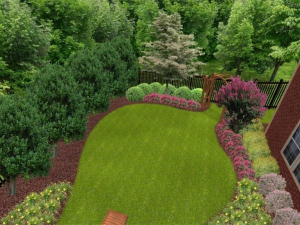 przykłady zdjęć ogrodów projektowanie ogrodów obszar trawiasty