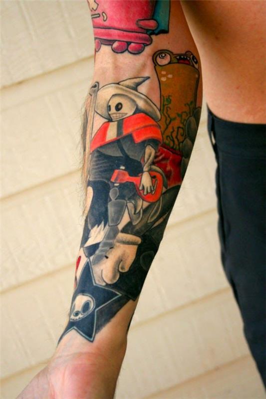 idées pour le tatouage de l'avant-bras homme coloré