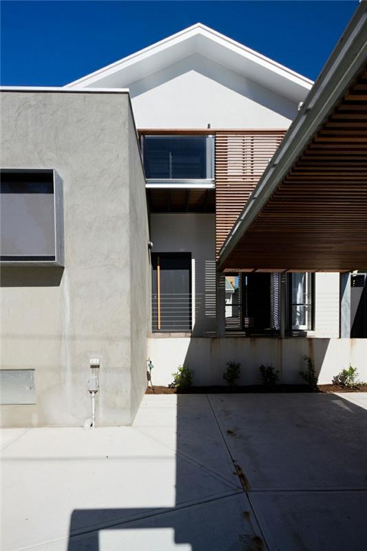 nowoczesne wnętrze wykonane z drewna zewnętrzny dom architekta