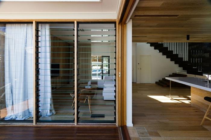 nowoczesne wyposażenie wnętrz drewniana podłoga układanie drewnianego sufitu otwarte salony