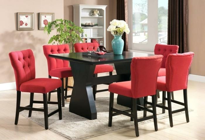 chaises modernes salle à manger chaises rouges rembourrées