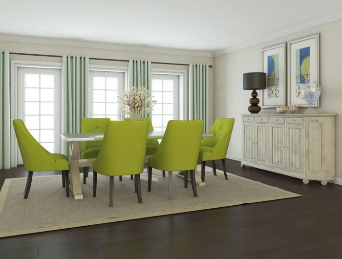 chaises modernes de salle à manger chaises de salle à manger vertes tapis beige