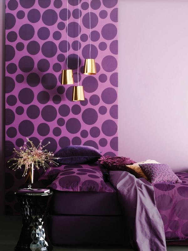 papier peint moderne chambre motif nuances de violet