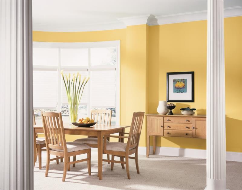 choisir des couleurs de mur modernes couleur de mur de salle à manger jaune