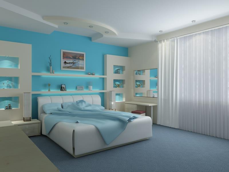 couleurs des murs modernes couleur des murs de la chambre bleu lumière