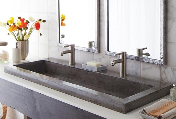 nowoczesny projekt łazienki z umywalką ręcznie wykonany