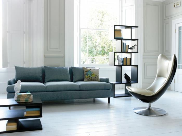 meubles de salon modernes fauteuil cool étagères ouvertes