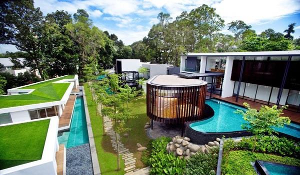 maison moderne k2ld architecture durable idées de conception de jardin sur toit vert