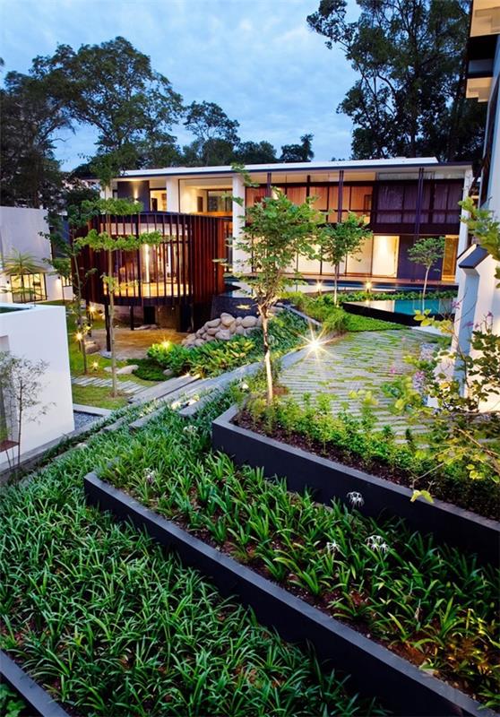 maison moderne singapour architecture durable idées de conception de jardin éclairage de jardin