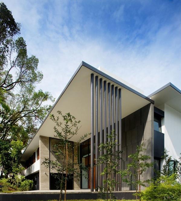 maison moderne singapour maison écran terrasse à l'extérieur de l'architecture durable