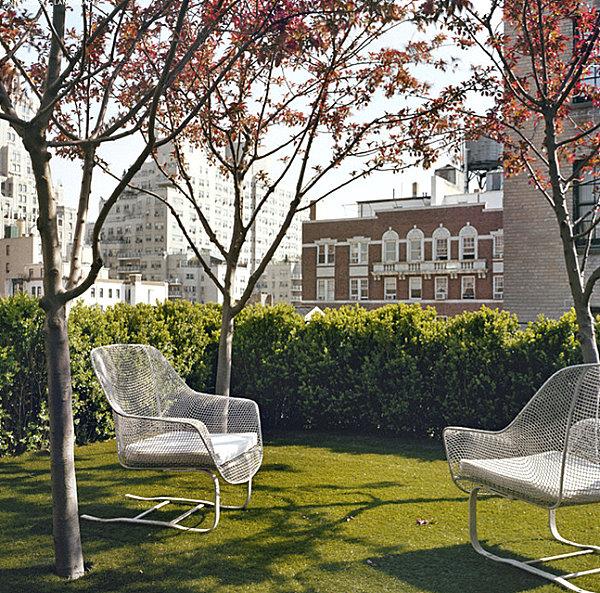 nowoczesny design krajobrazu fotele siatkowe