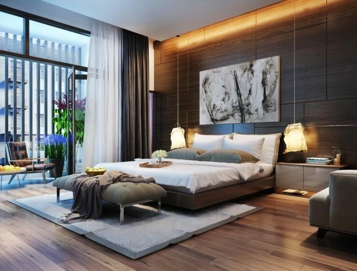 tapis gris clair d'éclairage indirect de chambre à coucher moderne