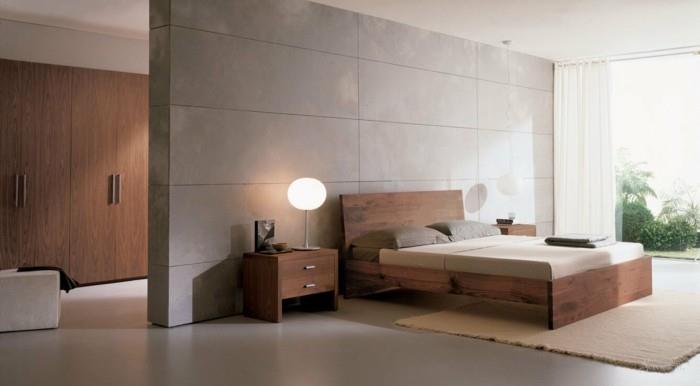 chambre minimaliste moderne avec des couleurs terreuses