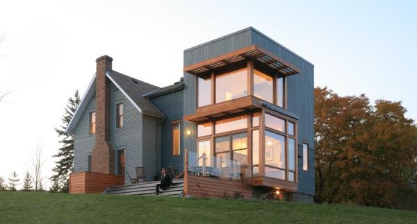 zrównoważona architektura dom architekta drewno kamień frontowy projekt ogrodu