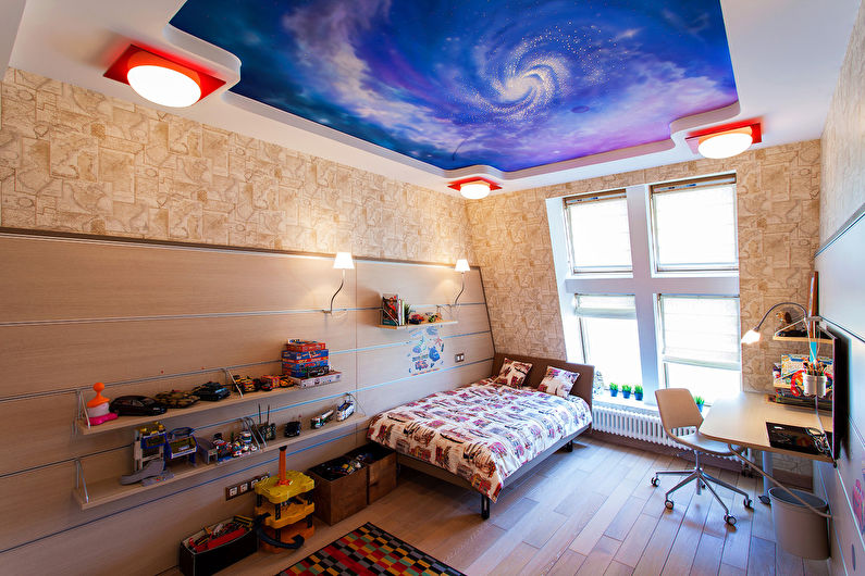 Stretch stropy v dětském pokoji - foto