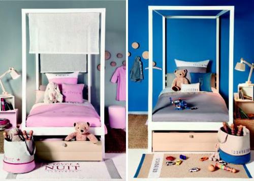 nouvelle chambre d'enfants moderne bleu rose design jeune fille