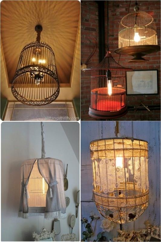 nostalgiczne lampy klatka dla ptaków ozdoba