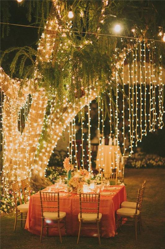 idées de fête de mariage fête de planification de mariage organiser les lumières de la fête dans le jardin