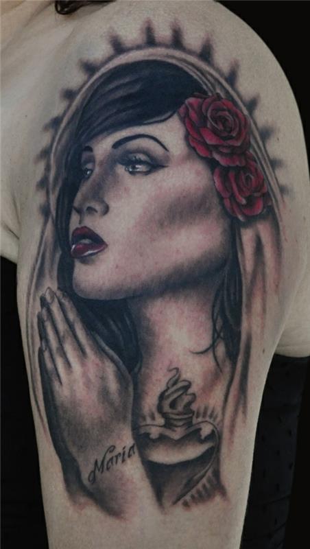 dessins de tatouage motifs vierge marie