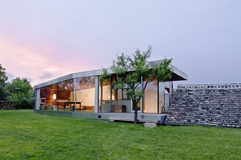 Moderní projekty jednopatrových domů-Jednopatrový dům s panoramatickými okny