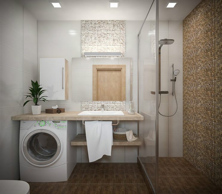 Ако инсталирате душ кабина, ще има място за инсталиране на оборудване
