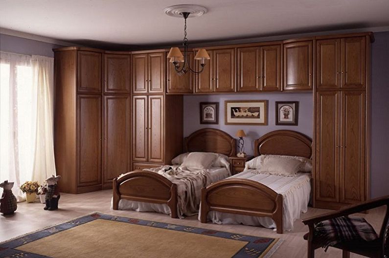 Видове единични легла - Легло, вградено в мебелите