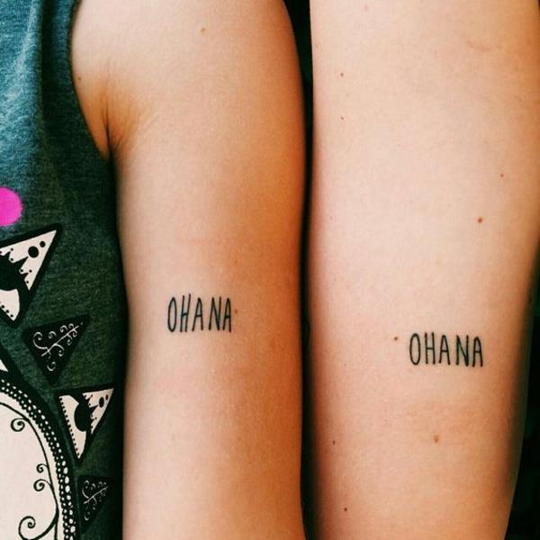 ohana tattoo police simple haut du bras