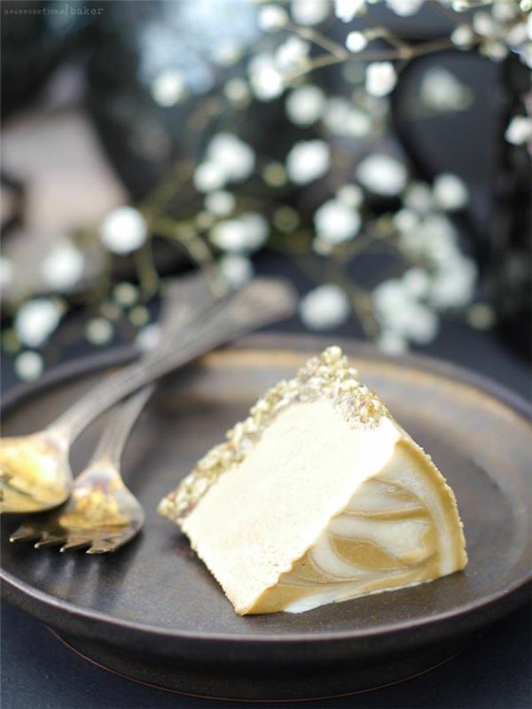 Cheesecake à la fleur d'oranger, tahini et orange
