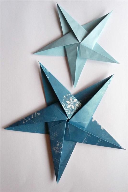 Instructions d'étoile de noël en origami papier d'emballage simplement