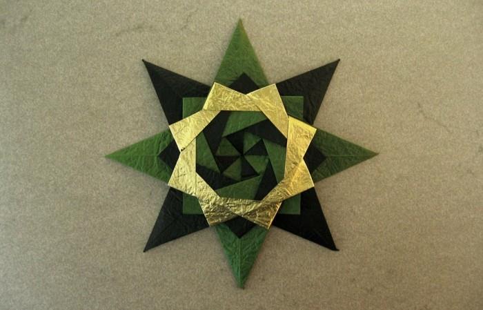 origami étoile de noël instructions simples or vert fuen yackig