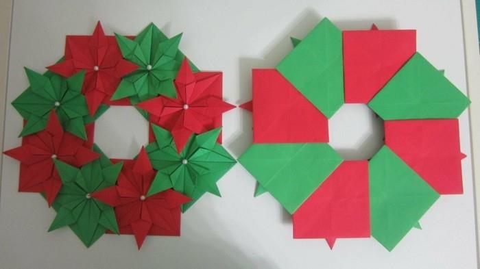origami étoile de noël instructions étoile jaune faites vous-même une couronne de l'avent