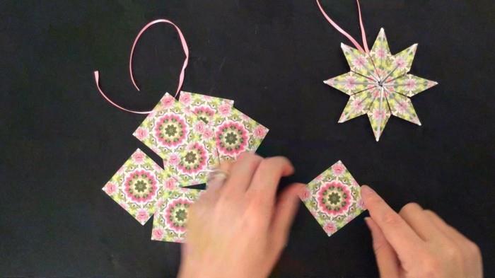 origami étoile de noël instructions jaune étoiles ornements noël