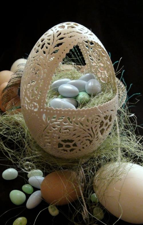 dekoracja wielkanocna koszyk wielkanocny rzeźbienie jajek wielkanocnych
