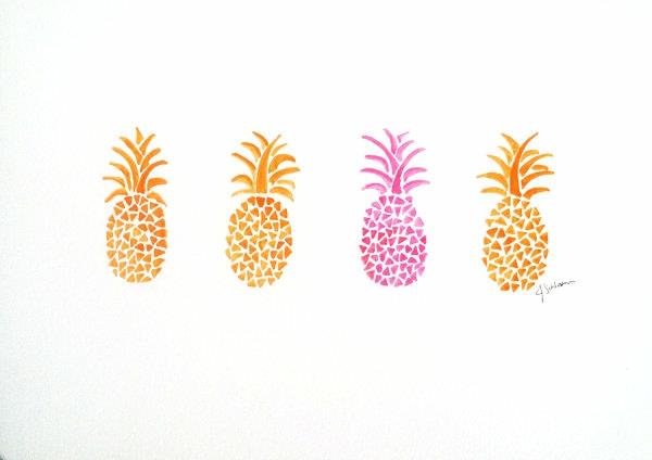 motif d'ananas de décoration tropicale