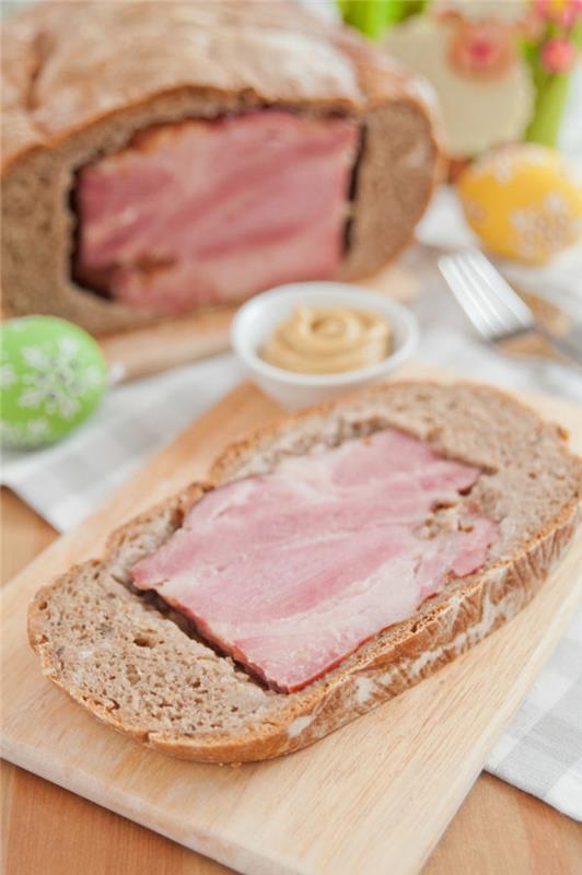 Faire du pain de Pâques avec du jambon