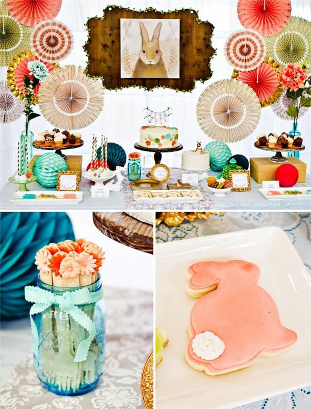 décoration de pâques idées bricoleurs support d'oeufs bricolage décoration de table lapin de pâques biscuits décoration en papier