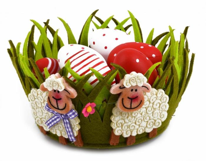 dekorowanie pisanek rękodzieła z dziećmi filcowane owieczki kolorowanie miski