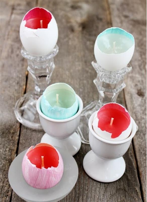 świece wielkanocne skorupka jajka świecznik eggcup