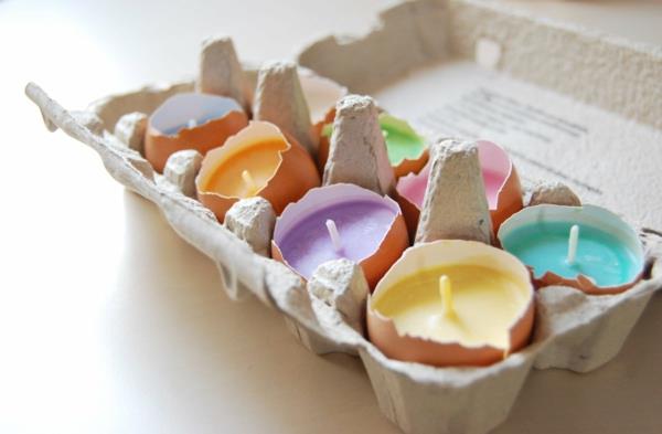 świece wielkanocne skorupki jajek karton na jajka kolorowy wosk