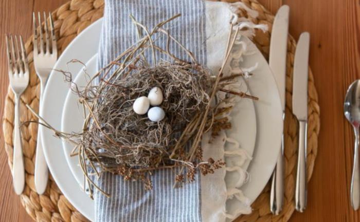 nid de pâques cuire nid de pâques bricoler matériaux naturels décoration de table de pâques